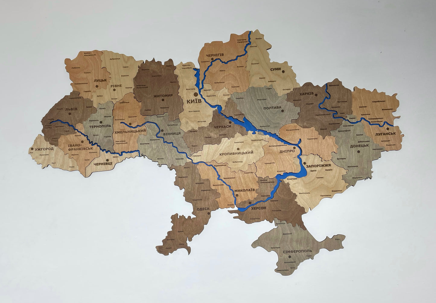 Multi-layered map of Ukraine without backlight color "Warm Charm"