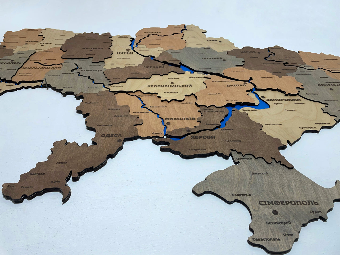 Multi-layered map of Ukraine without backlight color "Warm Charm"