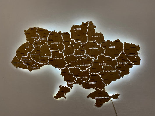 One-layer map of Ukraine with backlight color "Ecological freshness"